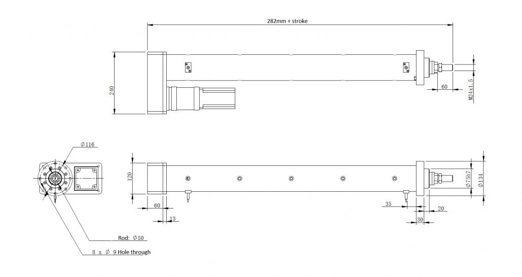 electric push rod, electric piston, electric lift ram